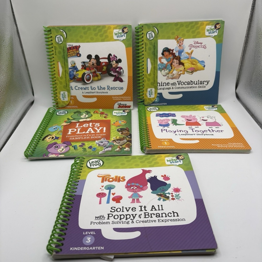 LeapFrog Leap Start 3D Spiral Bound Books Lot - Learn To Read Lot Of 5 PreK